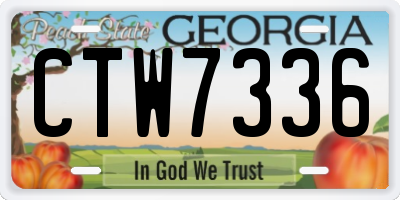 GA license plate CTW7336