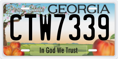 GA license plate CTW7339
