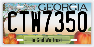 GA license plate CTW7350