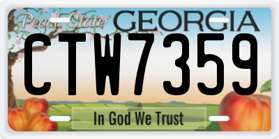 GA license plate CTW7359