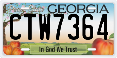 GA license plate CTW7364