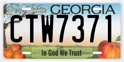 GA license plate CTW7371