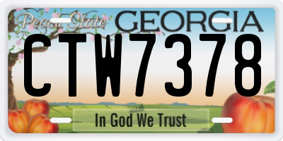 GA license plate CTW7378