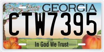 GA license plate CTW7395