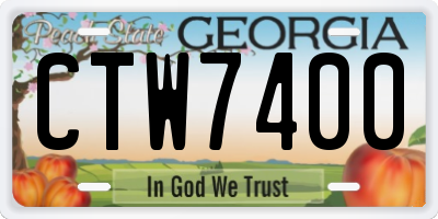 GA license plate CTW7400