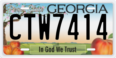 GA license plate CTW7414