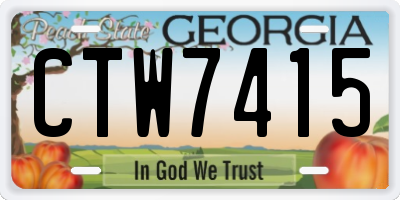 GA license plate CTW7415