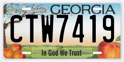 GA license plate CTW7419
