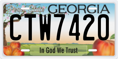 GA license plate CTW7420