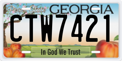 GA license plate CTW7421