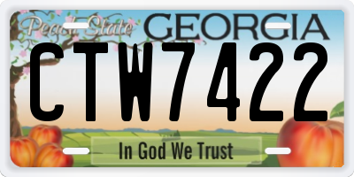 GA license plate CTW7422