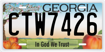 GA license plate CTW7426