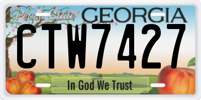GA license plate CTW7427