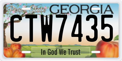 GA license plate CTW7435