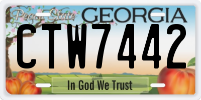GA license plate CTW7442