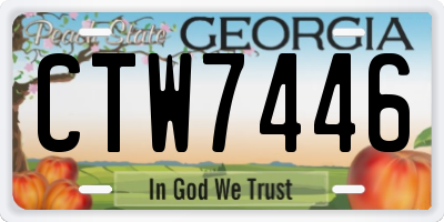 GA license plate CTW7446