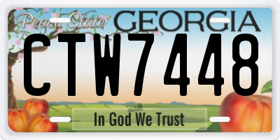 GA license plate CTW7448