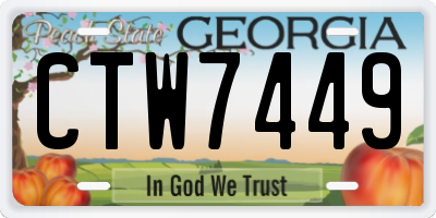 GA license plate CTW7449