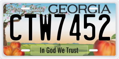 GA license plate CTW7452