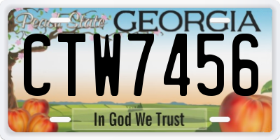 GA license plate CTW7456