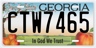 GA license plate CTW7465