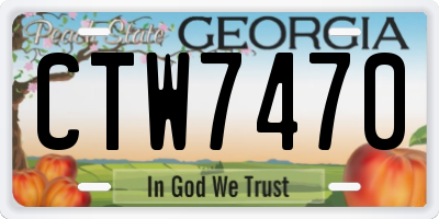 GA license plate CTW7470