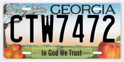 GA license plate CTW7472