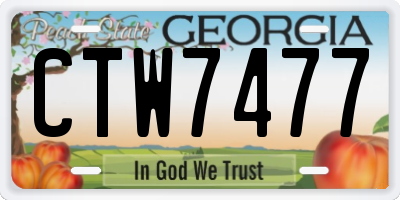 GA license plate CTW7477