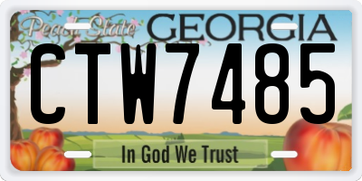 GA license plate CTW7485