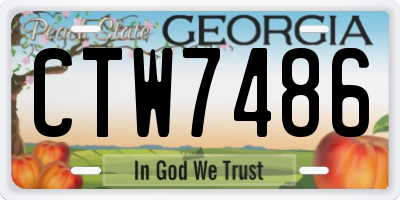 GA license plate CTW7486