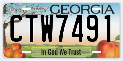 GA license plate CTW7491