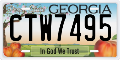 GA license plate CTW7495