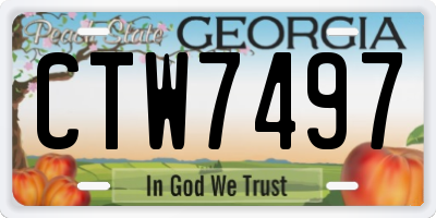 GA license plate CTW7497