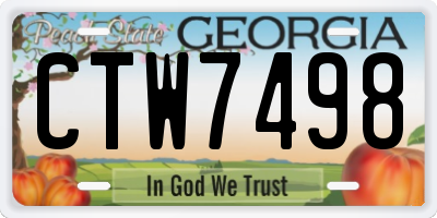 GA license plate CTW7498