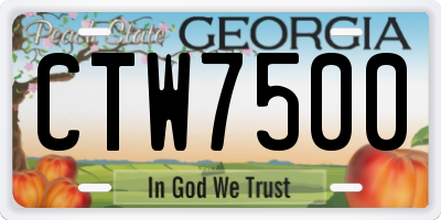 GA license plate CTW7500