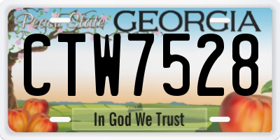 GA license plate CTW7528