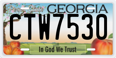 GA license plate CTW7530