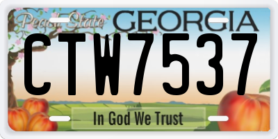 GA license plate CTW7537