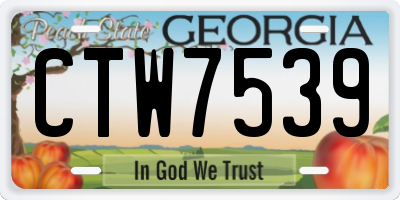 GA license plate CTW7539