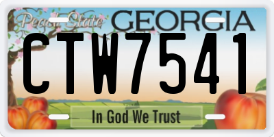 GA license plate CTW7541