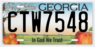 GA license plate CTW7548