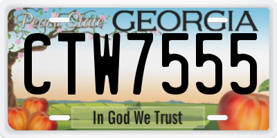 GA license plate CTW7555
