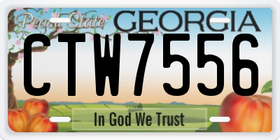 GA license plate CTW7556