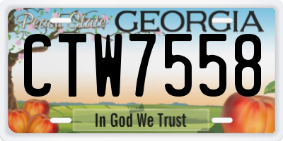 GA license plate CTW7558