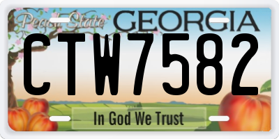 GA license plate CTW7582