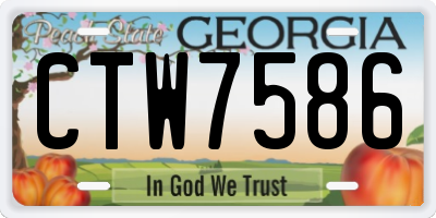 GA license plate CTW7586