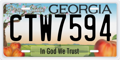 GA license plate CTW7594