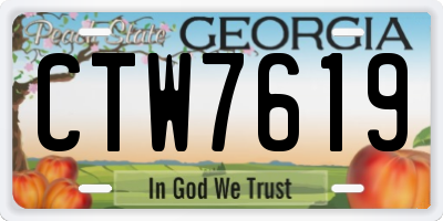GA license plate CTW7619