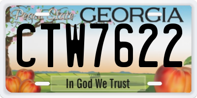 GA license plate CTW7622
