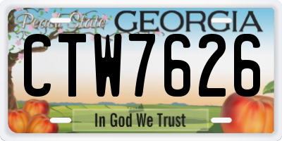 GA license plate CTW7626
